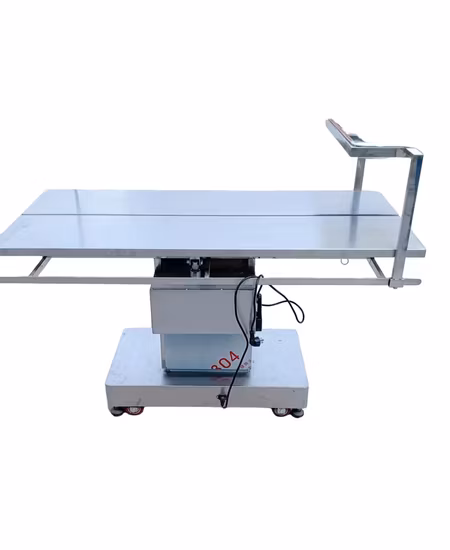 Mesa de operaciones quirúrgica veterinaria en forma de V de acero inoxidable para perros